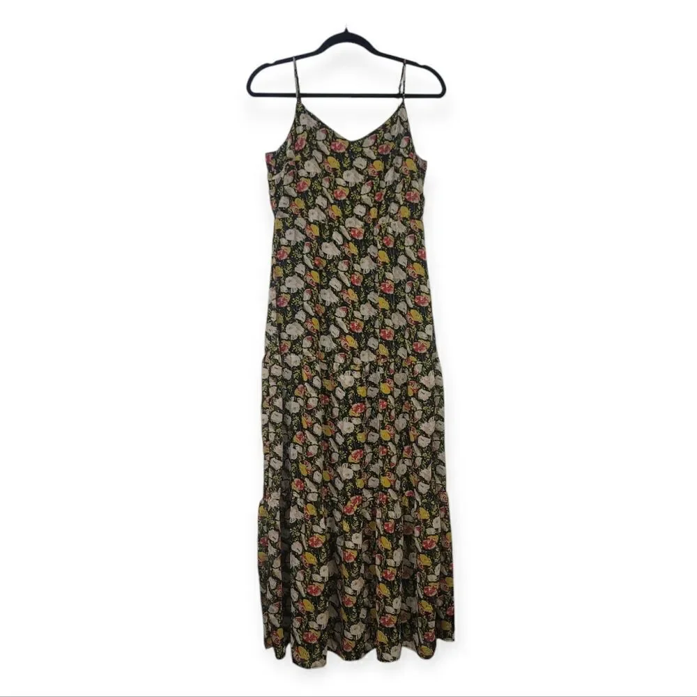 J.CREW Mercantile Sweet Pea Tiered Floral Chiffon Maxi Dress, Size 6